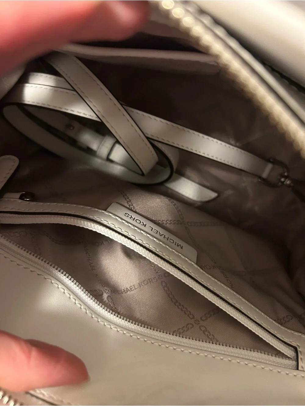 Michael Kors White Saffiano Leather Top-Handle Satchel with Silver Hardware NWOT